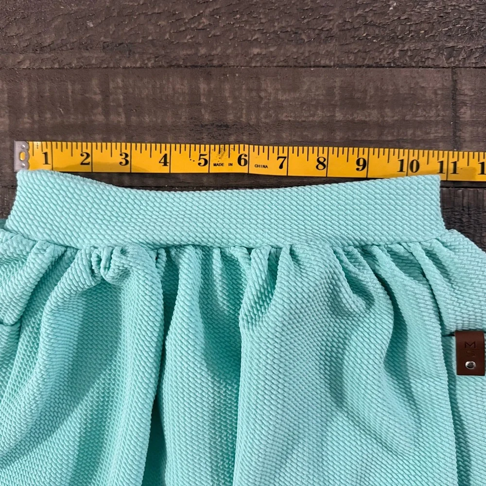 MINISTREET handmade skort size 8 • NWT • aqua • stretchy waist + big pockets ✨